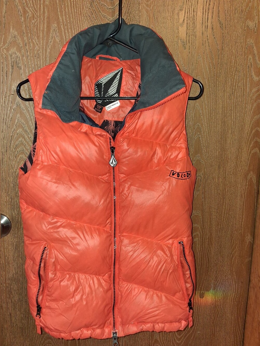 Volcom Bright Coral Quilted Puffer Vest